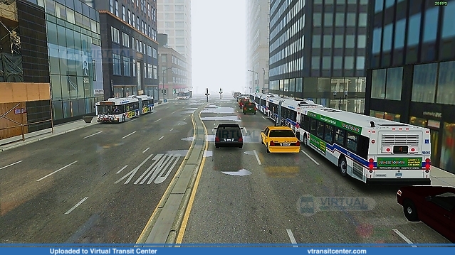 A busy day in Chicago
What a lot of CTA buses on Michigan Ave on a wet day
