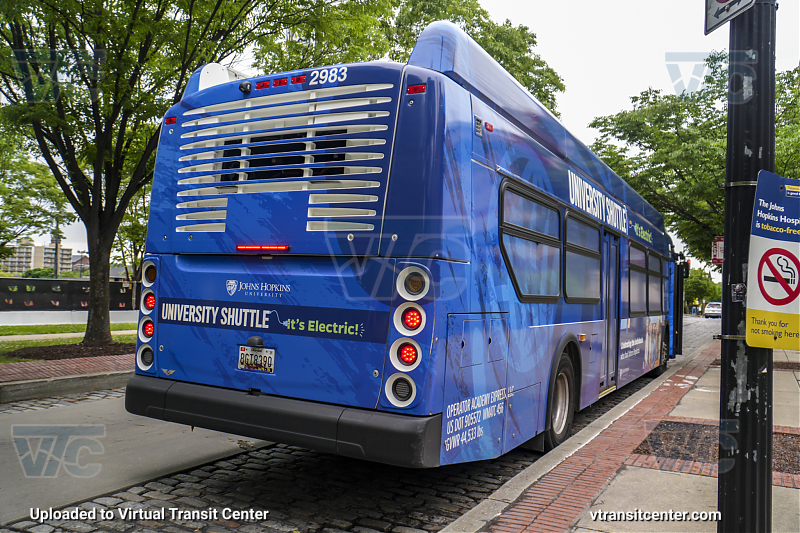 Johns Hopkins University 2983
Johns Hopkins University Shuttle
New Flyer Xcelsior CHARGE
Keywords: Academy;Johns Hopkins University;New Flyer Xcelsior CHARGE;New Flyer XE40;Electric Bus
