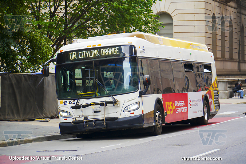 MTA Maryland BaltimoreLink 12025 on CityLink Orange
CityLink Orange to Downtown Baltimore
New Flyer Xcelsior Hybrid
