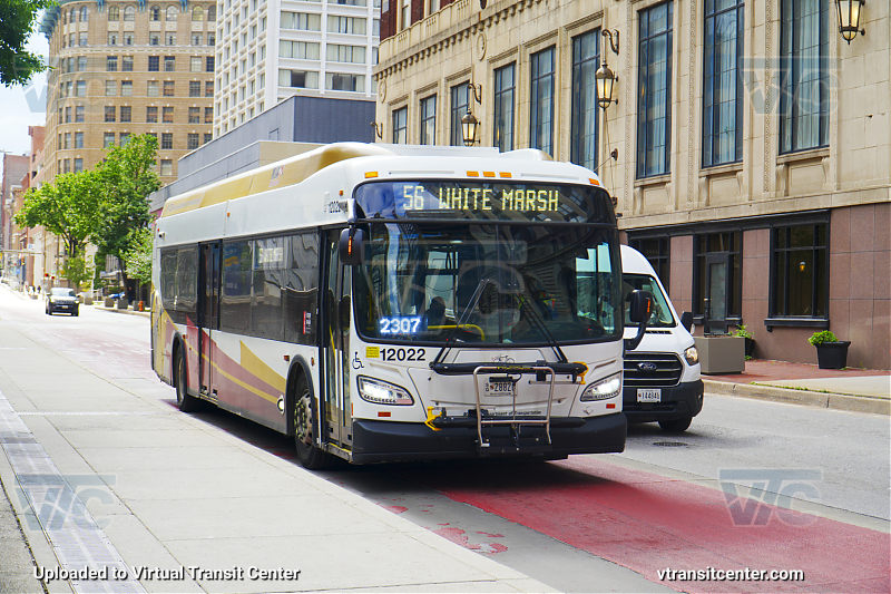 MTA Maryland BaltimoreLink 12022 on LocalLink 56
LocalLink 56 to White Marsh
New Flyer Xcelsior Hybrid
