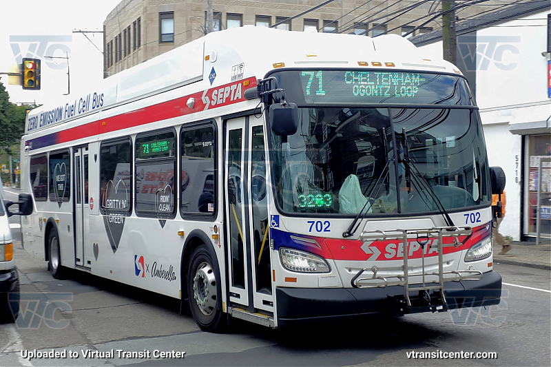SEPTA XHE40 702 on Route 71
Route 71 to Cheltenham-Ogontz Loop
Keywords: SEPTA Bus;Hydrogen Fuel Cell;New Flyer XHE40;Zero Emissions Bus