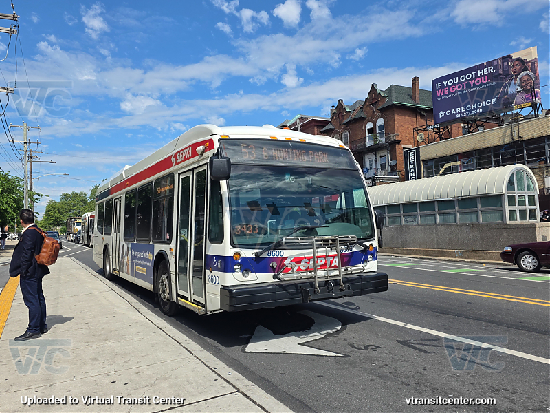 SEPTA 8600 on Route 53
Route 53 to G-Hunting Park
