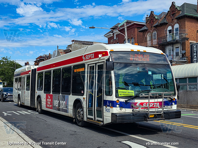 SEPTA 7420
Traing Bus, No Passengers
Keywords: SEPTA Bus;NovaBus LFSA