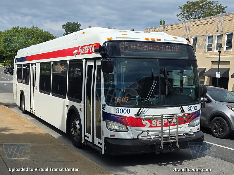 SEPTA 3000 on Route 65
Route 65 to Germantown-Chelten
New Flyer XDE40
Keywords: SEPTA Bus;New Flyer XDE40