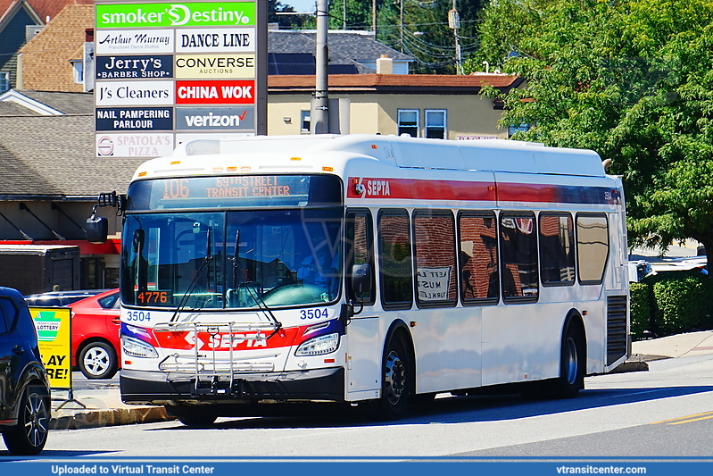 SEPTA 3504 on Route 106
Route 106 to 69th Street Transit Center
New Flyer XDE40
