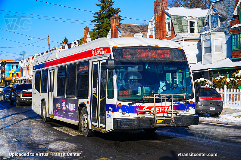 SEPTA 8607 on Route 26
Route 26 to One-Olney Shopping Center
NovaBus LFS
Keywords: SEPTA