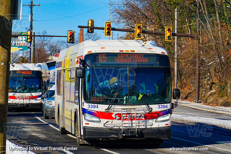 SEPTA 3394 on Route 65
Route 65 to 69th Street Transit Center
New Flyer XDE40
Keywords: SEPTA