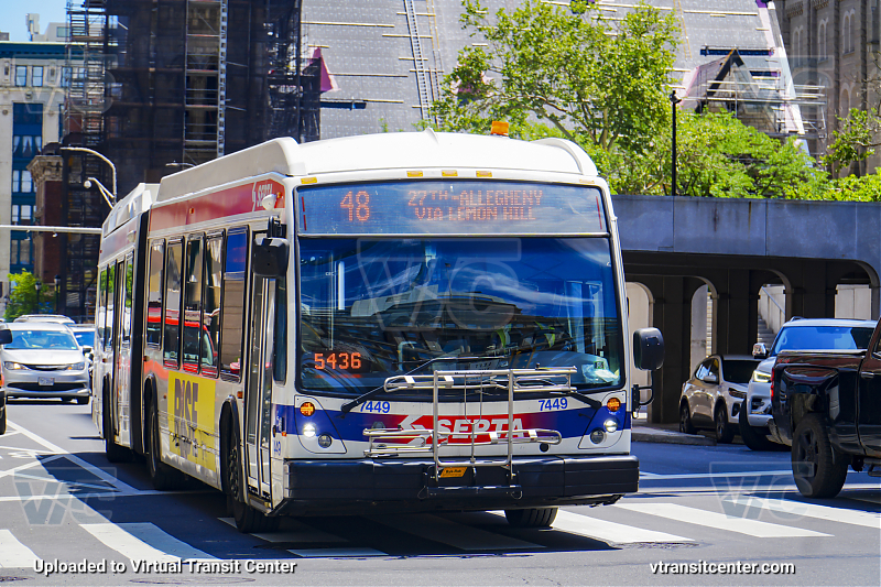 SEPTA 7449 on Route 48
Route 48 to 27th-Allegheny via Lemon Hill
Keywords: SEPTA Bus;NovaBus LFSA