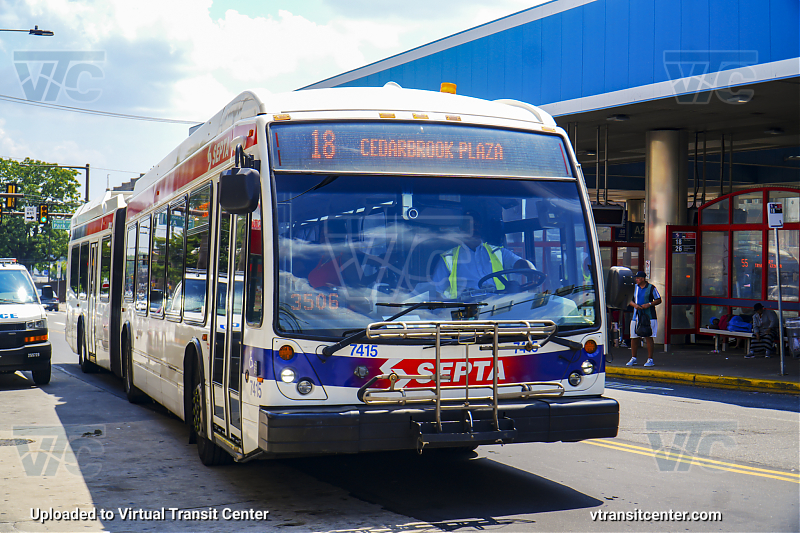 SEPTA 7415 on Route 18
Route 18 to Cedarbrook Plaza
Keywords: SEPTA Bus;NovaBus LFS Artic
