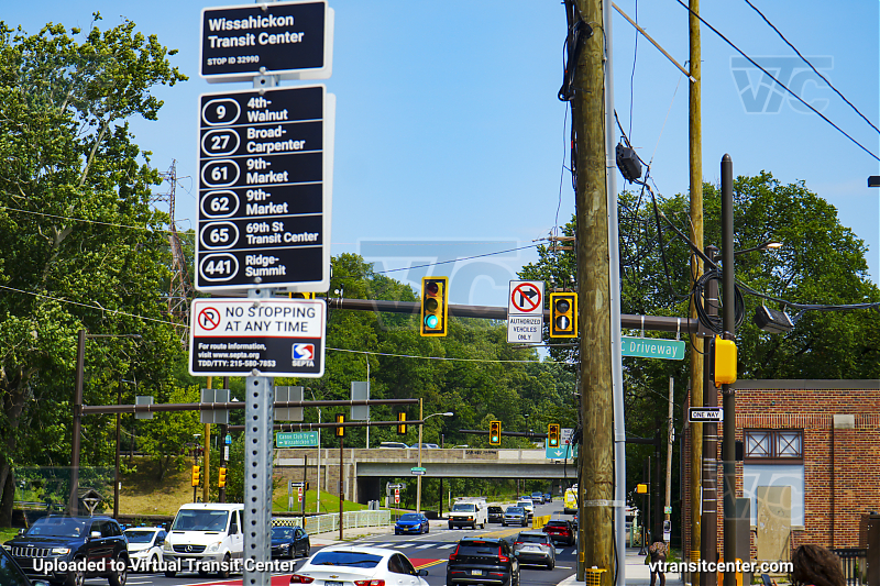 SEPTA Transit Stop for Wissahickon Transit Center
Route 9 to 4th-Walnut
Route 27 to Broad-Carpenter
Route 61 to 9th-Market
Route 62 to 9th-Market
Route 65 to 69th St Transit Center
Route 441 to Ridge-Summit

New Bus Network sign without the bus icon
Keywords: SEPTA Bus;New Bus Network