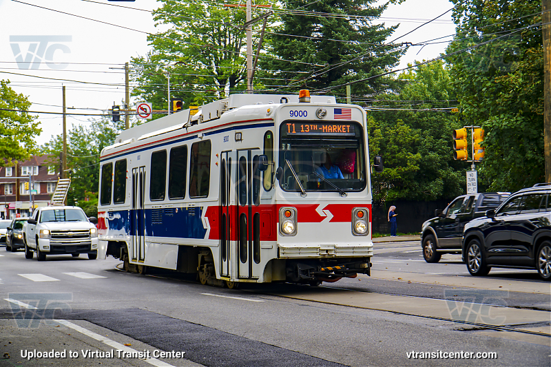 SEPTA Trolley K-Car 9000 on Route T1
Route T1 to 13th-Market
Keywords: SEPTA Retro Trolley;Throwback Livery;Retro Livery;SEPTA Trolley;Kawasaki LRV
