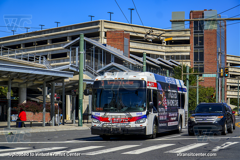 SEPTA 3156 on Route 3
Route 3 to 33rd-Cecil B. Moore
Keywords: SEPTA Bus;New Flyer XDE40