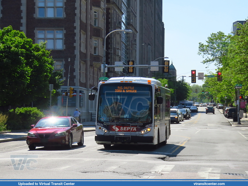 SEPTA 4631 on Rail Shuttle
Rail Shuttle to 33rd-Spruce
New Flyer MD30
