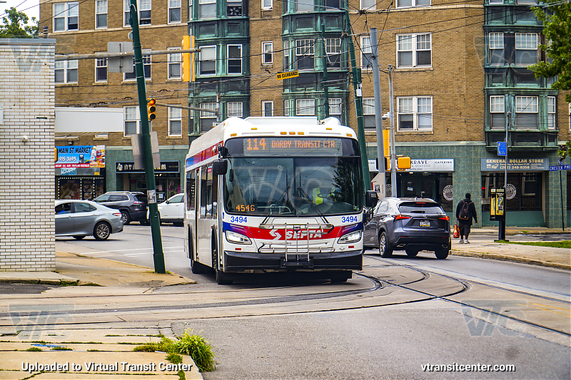 SEPTA 3494 on Route 114
Route 114 to Darby Transit Center
Keywords: SEPTA Bus;New Flyer XDE40