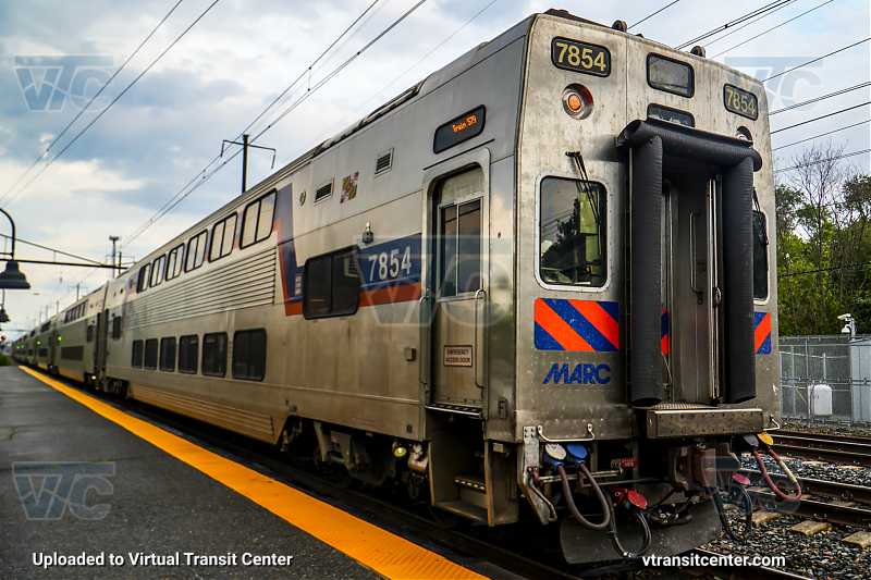 MARC 7854 Leading MARC Penn Line
The last southbound of the night from Perryville
