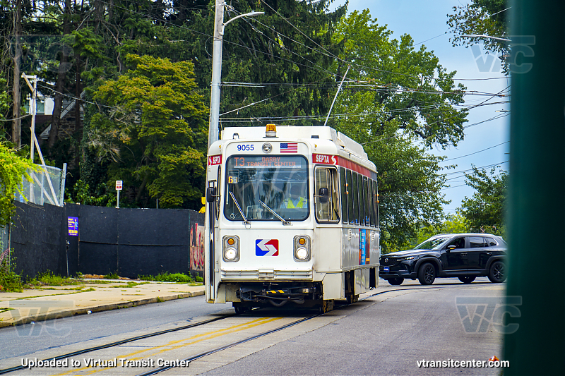 SEPTA Trolley K-Car 9055 on Route T3
Route T3 to Darby Transit Center
Keywords: SEPTA Trolley;Kawasaki LRV