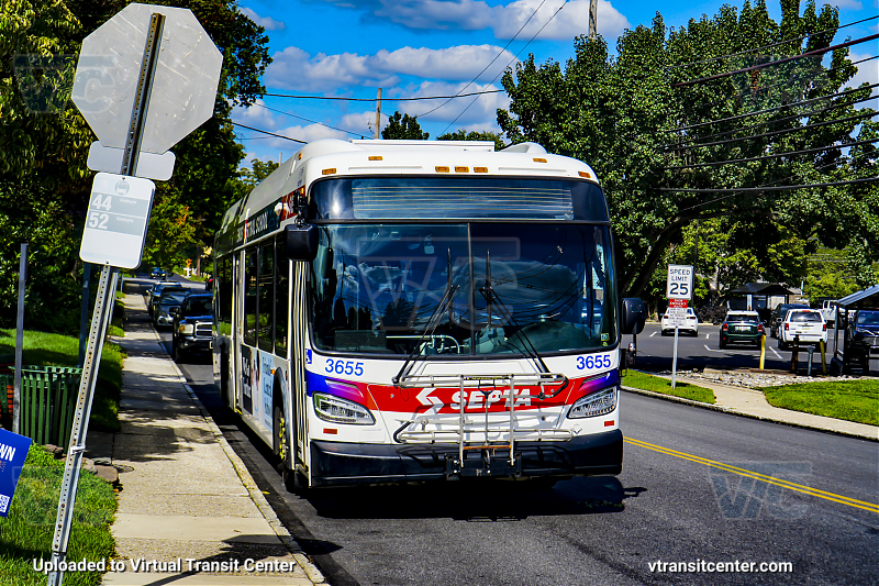 SEPTA 3655
This was the final day of service to Gladwyne. As part of the New bus network, all bus service to Gladwyne will be discontinued. This particular picture was at the final stop on the 52 in Gladwyne, PA.
Keywords: SEPTA Bus;New Flyer XDE40