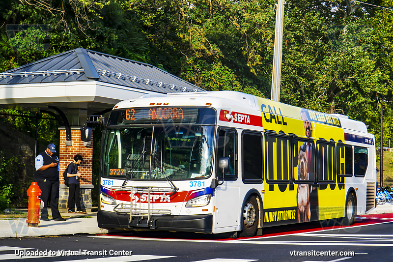 SEPTA 3781 on Route 62
The last bus to serve route 62. This route has officially been discontinued as part of the new bus network
Keywords: SEPTA Bus;New Flyer XDE40