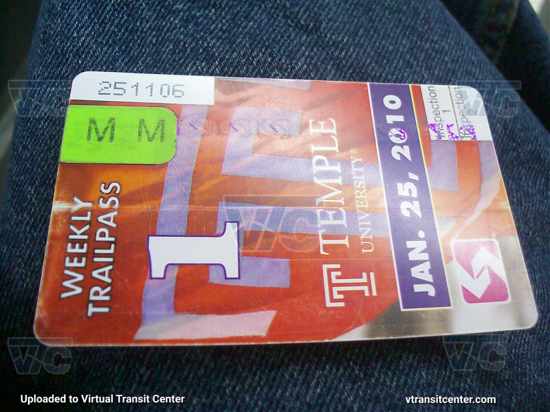 SEPTA January 25th 2010 Weekly Trail Pass
Remember these?
Keywords: SEPTA Bus
