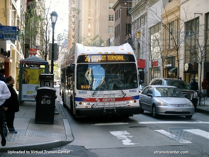SEPTA 8462 on Route 21
Route 21 to 69th St Terminal
Keywords: SEPTA Bus;New Flyer Restyled;New Flyer DE40LFR
