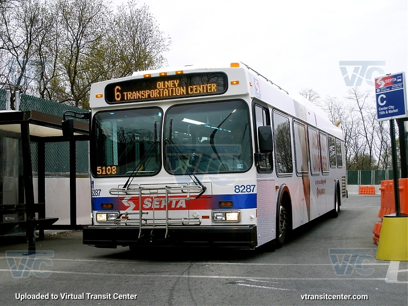 SEPTA 8287 on Route 6
Route 6 to Olney Transit Center

This was the temporary location of the Cheltenham-Ogontz Loop while SEPTA rebuilt the original one. 
Keywords: SEPTA Bus;New Flyer DE40LF;2nd