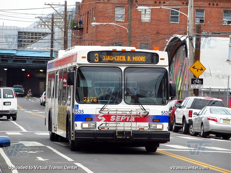 SEPTA 5535 on Route 3
Route 3 to 33rd-Cecil B. Moore
Keywords: SEPTA Bus;New Flyer D40LF