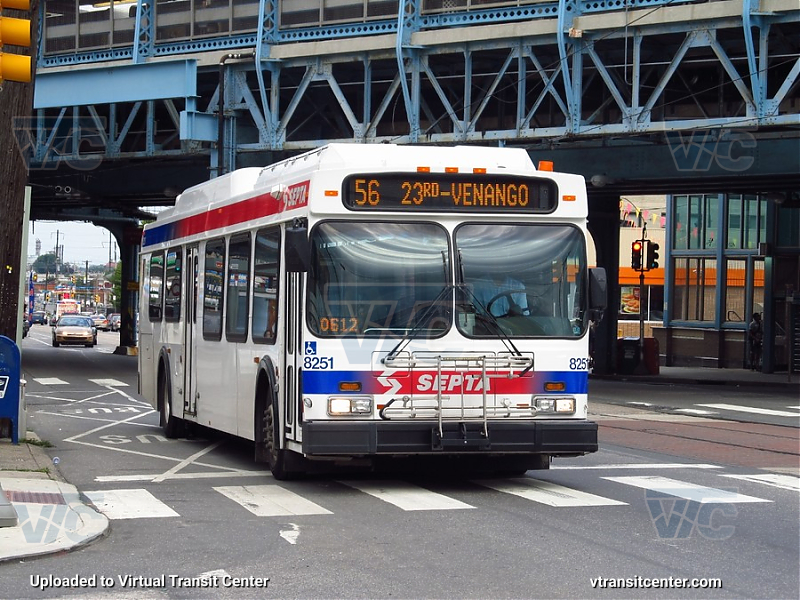 SEPTA 8251 on Route 56
Route 56 to 23rd-Venango
Keywords: SEPTA Bus;New Flyer DE40LF;2nd