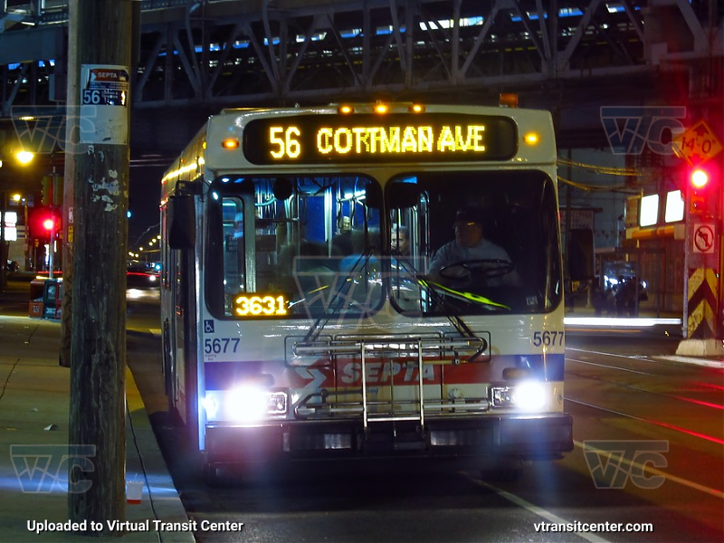 SEPTA 5677 on Route 56
Route 56 to Torresdale-Cottman

Caught between the readings of Torresdale and Cottman Avenue
Keywords: SEPTA Bus;New Flyer D40LF