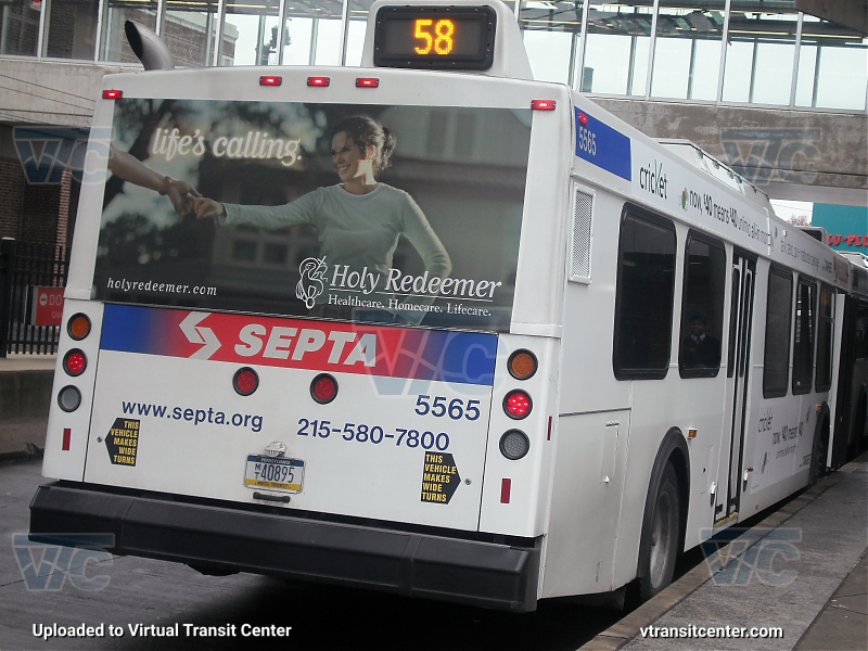 SEPTA 5565 on Route 58
Rear view
