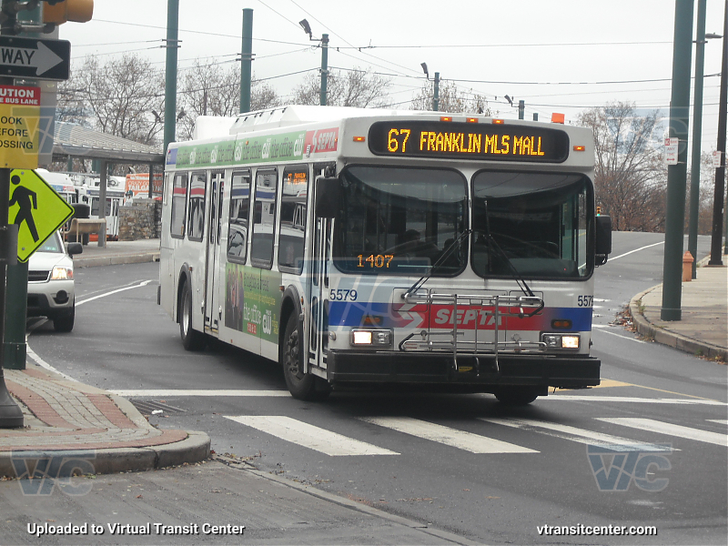 SEPTA 5579 on Route 67
Route 67 to Franklin Mills Mall
Keywords: SEPTA Bus;New Flyer D40LF