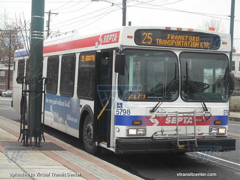SEPTA 5798 on Route 25
Route 25 to Frankford Transportation Center
