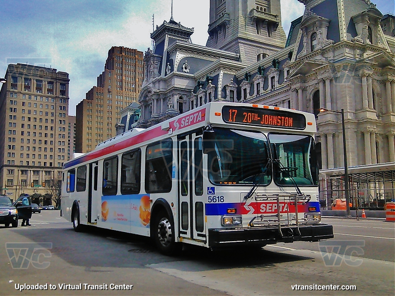 SEPTA 5618 on Route 17
Route 17 to 20th-Johnston
Keywords: SEPTA Bus;New Flyer D40LF