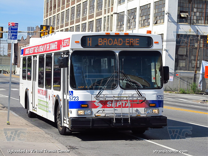 SEPTA 5723 on Route H
Route H to Broad-Erie
Keywords: SEPTA Bus;New Flyer D40LF