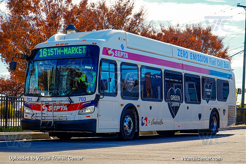 SEPTA XHE40 703 on Route 16
Route 16 to 15th-Market
New Flyer XHE40
Keywords: SEPTA Bus;Hydrogen Fuel Cell;New Flyer XHE40;Zero Emissions Bus