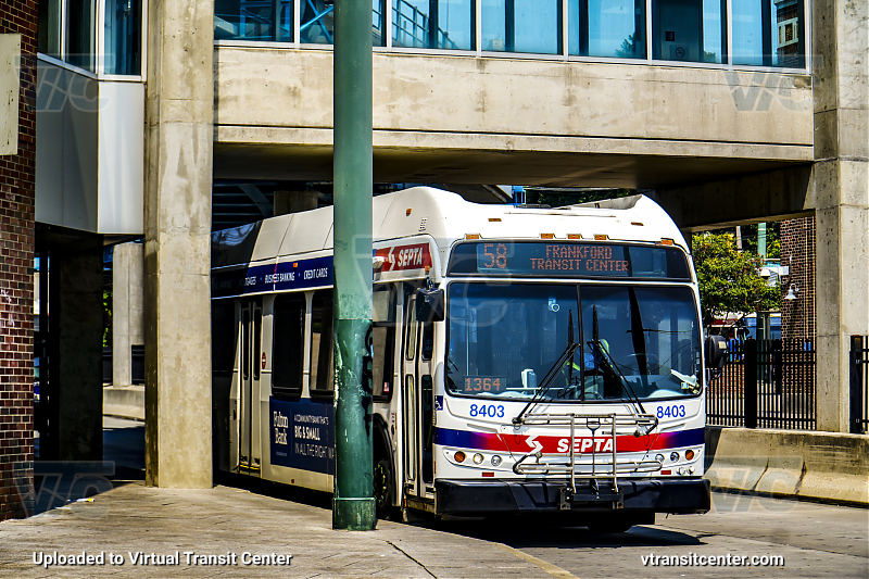 SEPTA 8403 on Route 58
Route 58 to Frankford Transit Center
