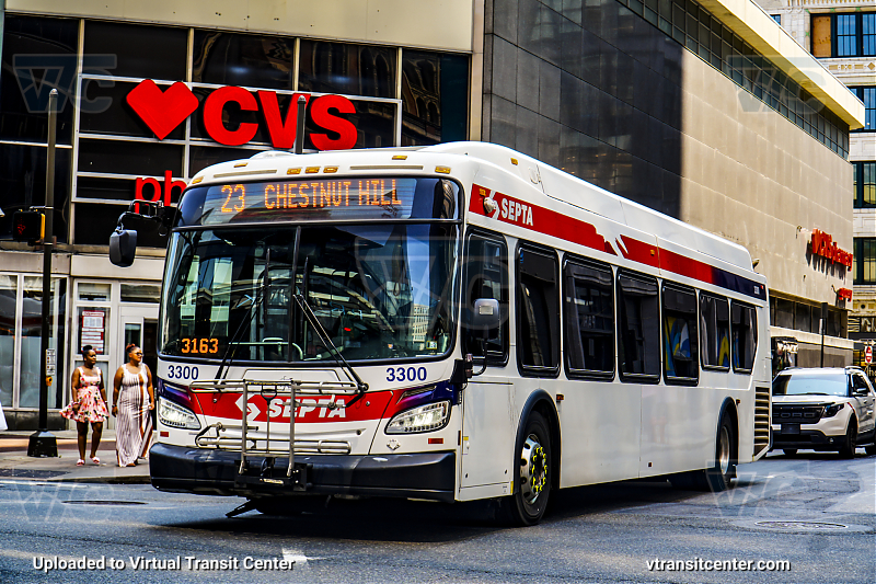 SEPTA 3300 on Route 23
Route 23 to Chestnut Hill
Keywords: SEPTA Bus;New Flyer XDE40