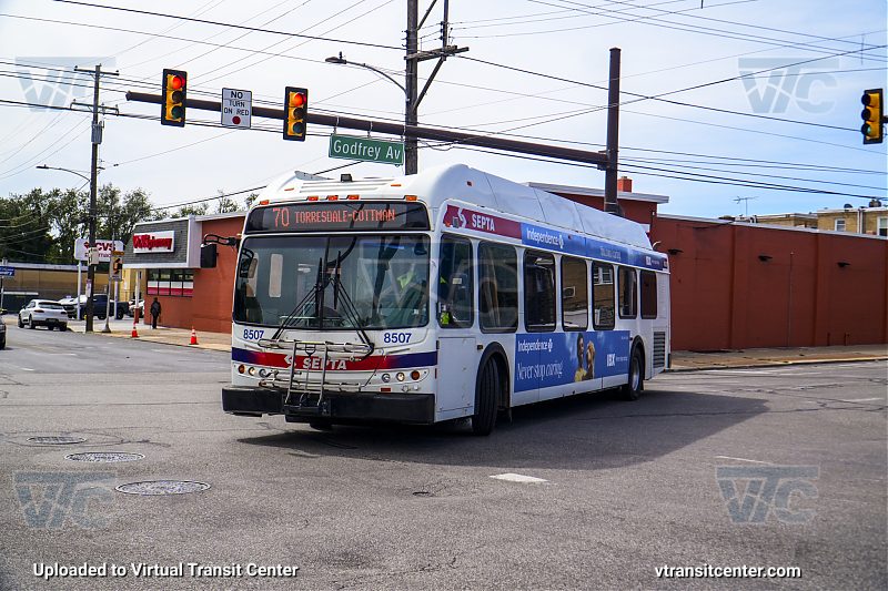 SEPTA 8505 on Route 70
Route 70 to Torresdale-Cottman
