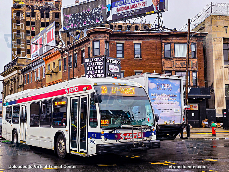 SEPTA 8600 on Route 23
Route 23 to 11th-Market
NovaBus LFS Hybrid
Keywords: SEPTA;NovaBus LFS
