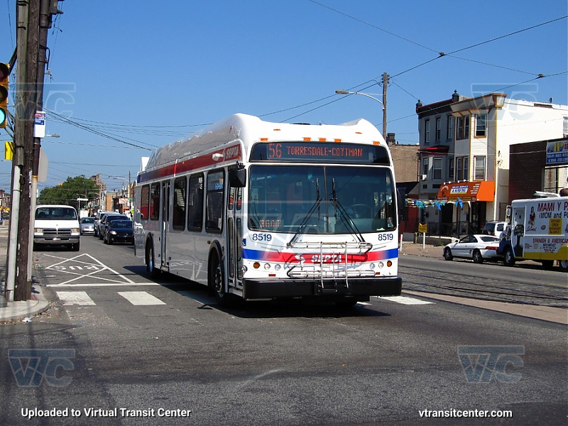 SEPTA 8519 on Route 56
Route 56 to Torresdale-Cottman
Keywords: SEPTA Bus;New Flyer Restyled;New Flyer DE40LFR
