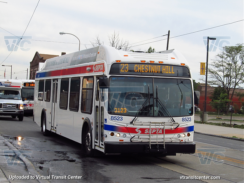 SEPTA 8523 on Route 23
Route 23 to Chestnut Hill
Keywords: SEPTA Bus;New Flyer Restyled;New Flyer DE40LFR