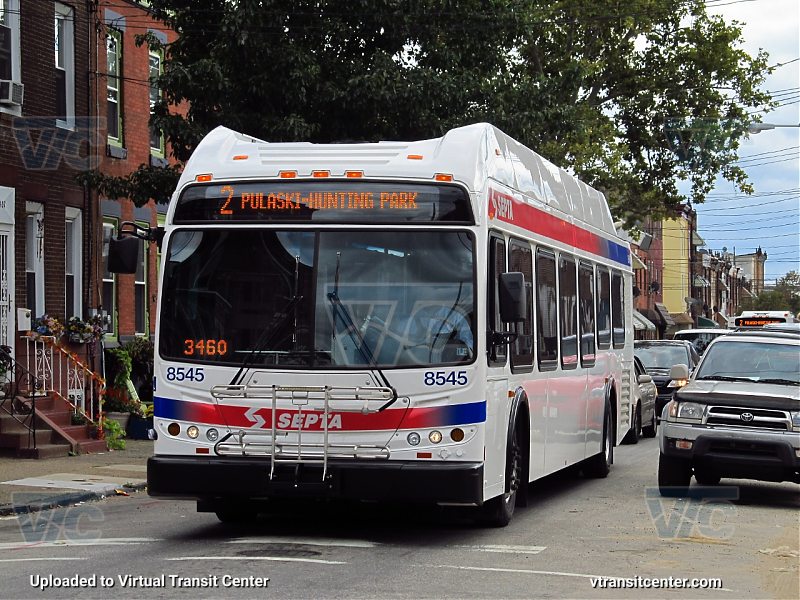 SEPTA 8545 on Route 2
Route 2 to Pulaski-Hunting Park
Keywords: SEPTA Bus;New Flyer Restyled;New Flyer DE40LFR