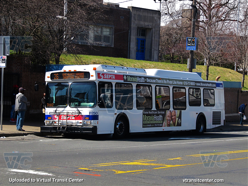 SEPTA 8250 on Route 26
Route 26 to One-Olney Square Shopping Center
Keywords: SEPTA Bus;New Flyer DE40LF;2nd