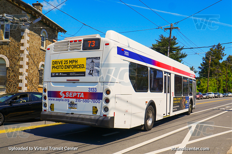 SEPTA 3133 (Rear) on Route 73
Route 73 to Frankford Transit Center
New Flyer XDE40
