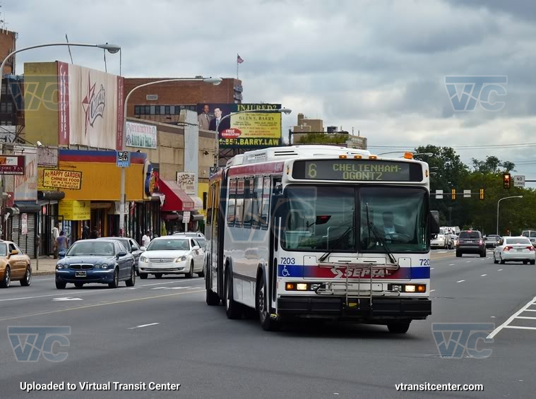 SEPTA 7203 on Route 6
Route 6 to Cheltenham-Ogontz
