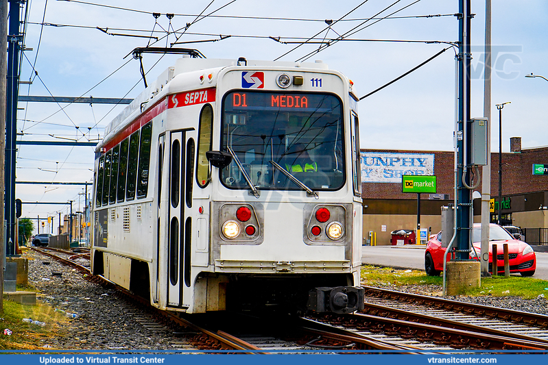 SEPTA Trolley Suburban K-Car 111 on Route D1
SEPTA Metro D1 Line to Media
Kawasaki Double Ended LRV
Keywords: SEPTA Trolley;SEPTA Metro;Kawasaki LRV