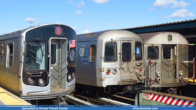 MTA New York City Subway 3 Generations
This is a modified image of MTA NYC Subway Cars, all in service today on the A line

Rockaway Boulevard Station, Queens, NYC, NY
Keywords: NYC Subway;Budd;Pullman Standard;Bombardier;R32;R46;R179