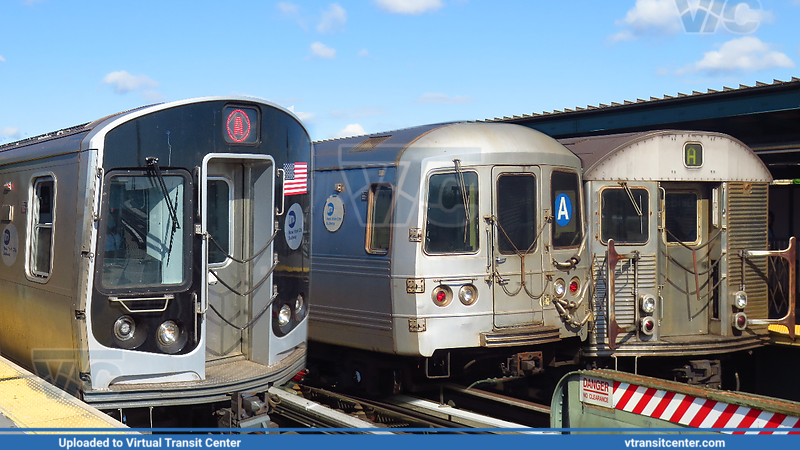 MTA New York City Subway 3 Generations
This is a modified image of MTA NYC Subway Cars, all in service today on the A line

Rockaway Boulevard Station, Queens, NYC, NY
Keywords: NYC Subway;Budd;Pullman Standard;Bombardier;R32;R46;R179