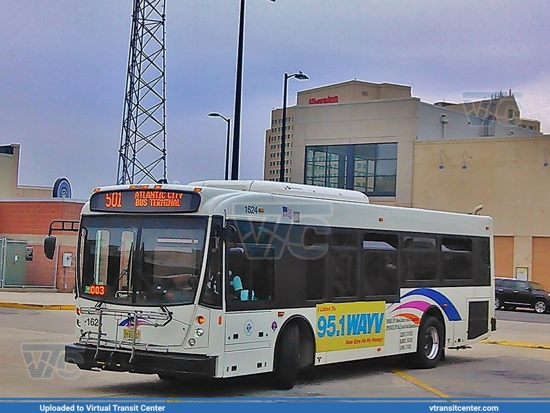 NJ Transit 1624 on route 501
501 to Atlantic City Bus Terminal
North American Bus Industries (NABI) 31LFW
May 7th, 2014
Keywords: NJT;NABI 31LFW