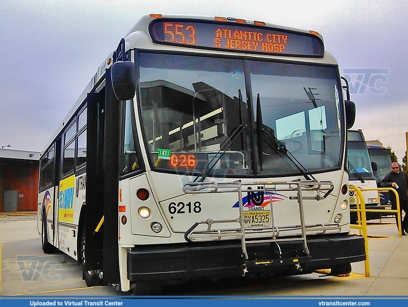 NJ Transit 6218 on route 553
553 to Atlantic City South Jersey Hospital
North American Bus Industries (NABI) 416.15
Atlantic City Bus Terminal, Atlantic City, NJ
May 7th, 2014

