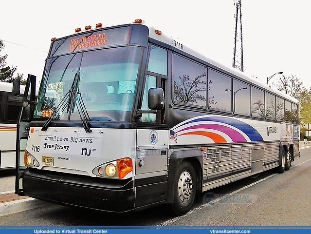 NJ Transit 7116
NOT IN SERVICE
Motor Coach Industries D4500CT
Toms River Terminal, Toms River, NJ
May 7th 2014
Keywords: NJT;MCI D4500CT